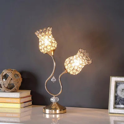 Table Lamp - 2-Floral Trumpet Glam Metal | Wayfair North America