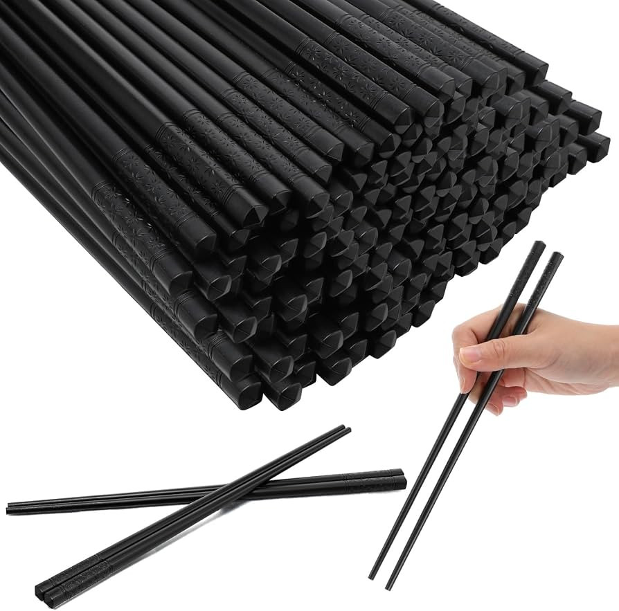 Dandat 48 Pairs Fiberglass Chopsticks Reusable Chopsticks 9.5" Dishwasher Safe Non Slip Chopstick... | Amazon (US)