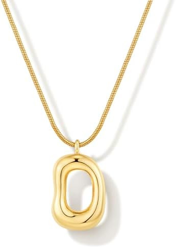 Gold Pendant Necklace for Women Chunky Knot Statement Necklaces 14K Gold Plated Snake Chain Trend... | Amazon (US)