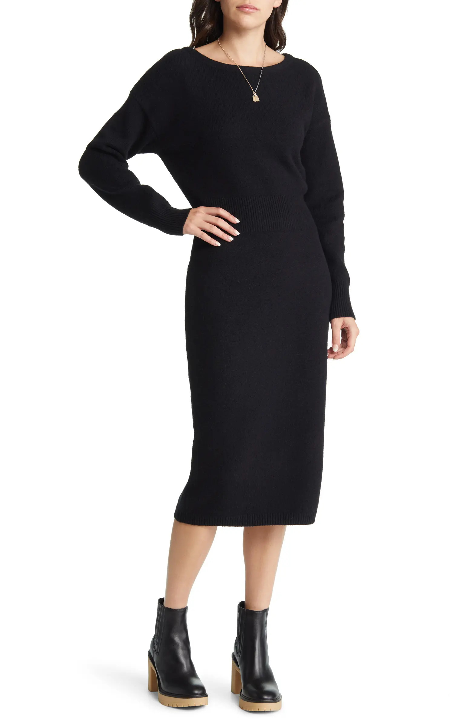 Long Sleeve Midi Sweater Dress | Nordstrom