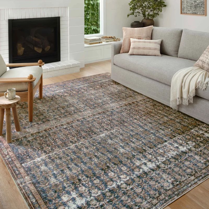 Billie Oriental Ocean/Brick Area Rug | Wayfair North America