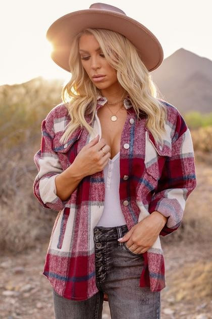 Easy Day Red Plaid Shacket | Shop Priceless