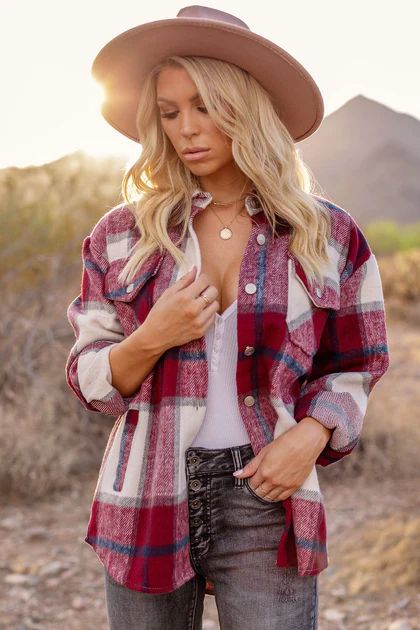 Easy Day Red Plaid Shacket | Shop Priceless