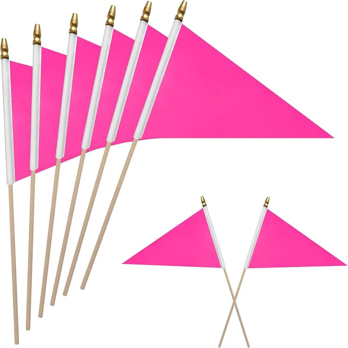 WEITBF 12Pcs 8\u00d712 Inch Solid Pink Pennant Flags Small Blank Sublimation DIY Triangle Flags o... | Amazon (US)