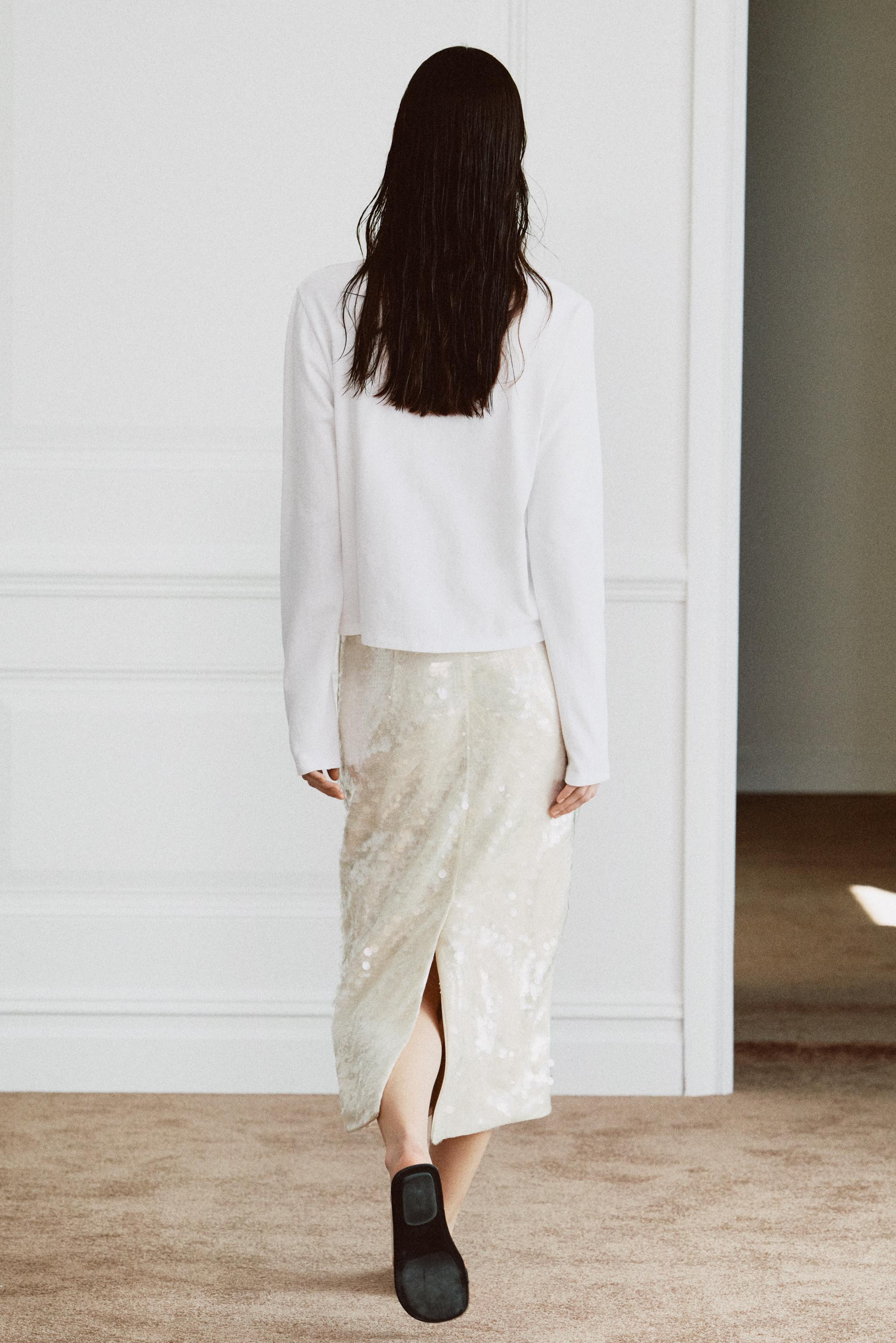 ZW COLLECTION SEQUIN MIDI SKIRT | Zara US