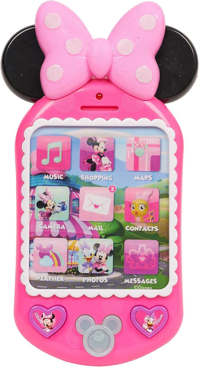 Disney Junior Minnie Bow-Tique Why Hello Pretend Play Cell Phone, Lights and Sounds, Batteries In... | Amazon (US)