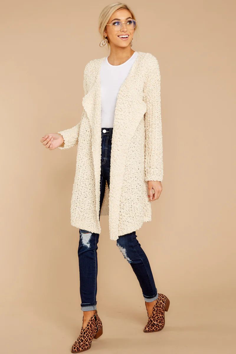 All Over It Cream Wubby Cardigan | Red Dress 