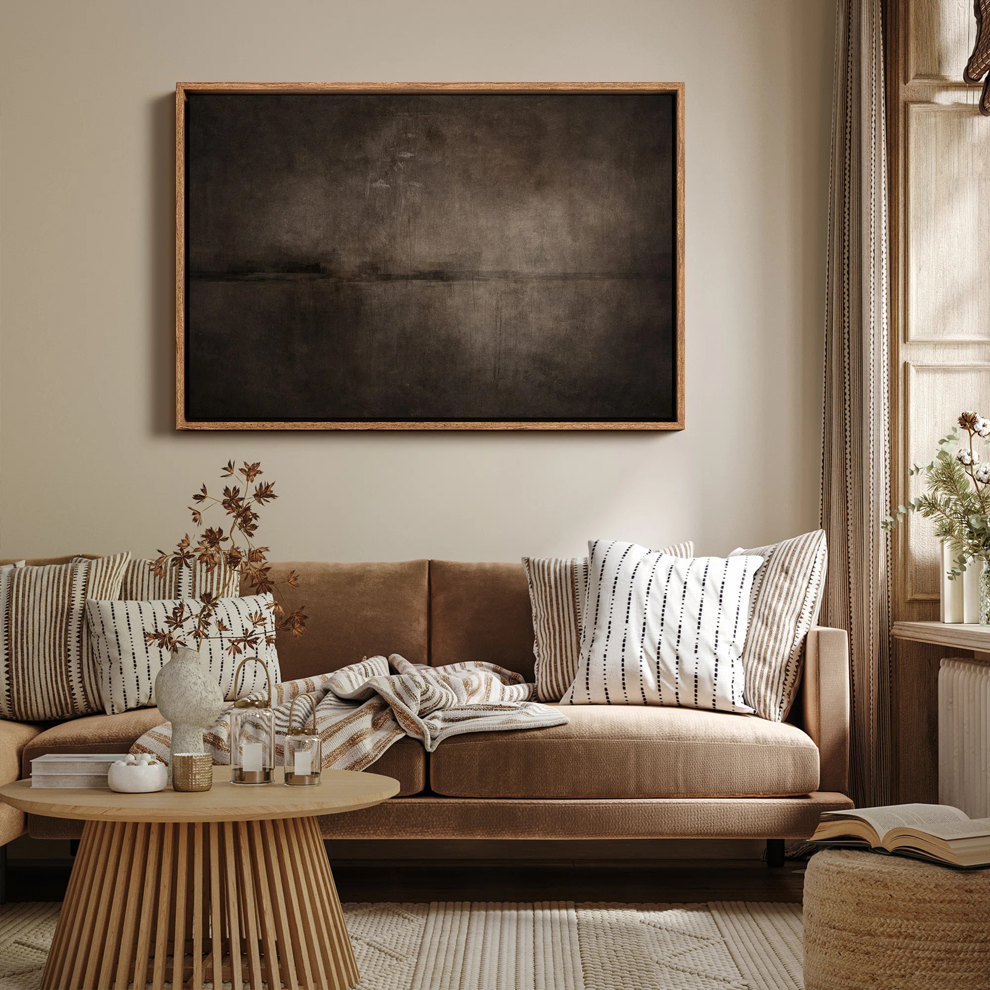 Dark Abstract Horizon with Subtle Atmospheric Depth Framed Print Wall Art | Wayfair North America