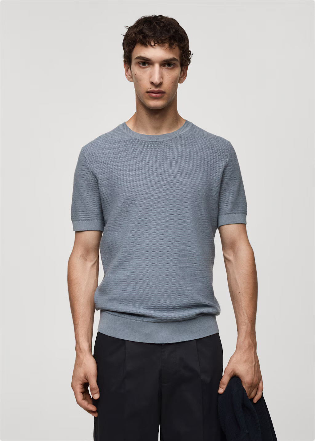 Tencel™ braided knitted t-shirt - Men | MANGO USA | Mango (US/MX/AU)