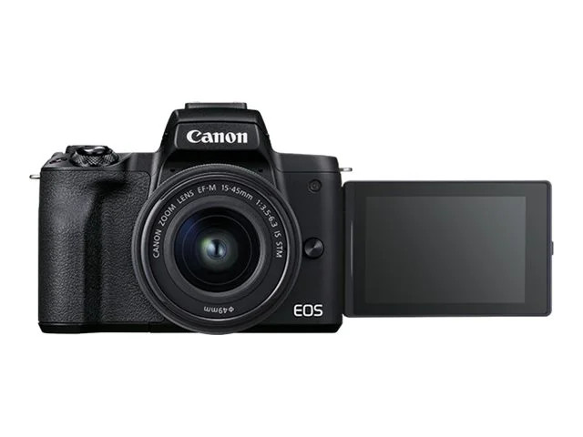 Canon EOS M50 Mark II 24.1 Megapixel Mirrorless Camera with Lens, 0.59", 1.77", Black | Walmart (US)