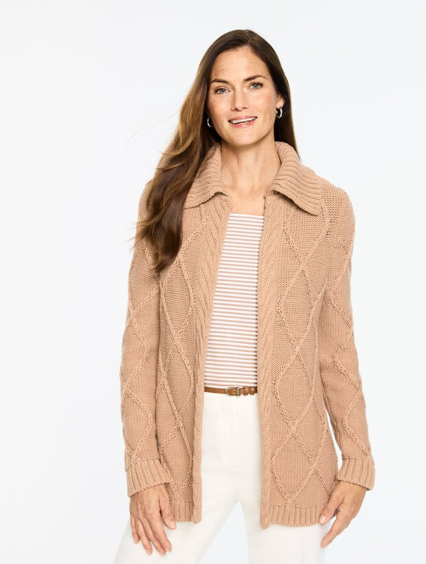 Diamond Cable Cardigan | Talbots