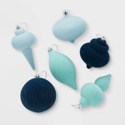 Flocked Finial Christmas Tree Ornament Set 6pc - Wondershop™ | Target