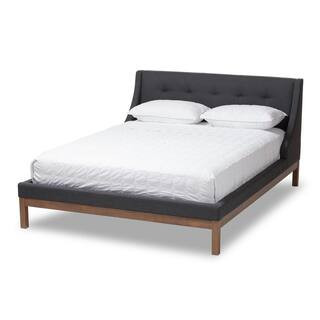 Baxton Studio Louvain Dark Gray Full Platform Bed 146-8155-HD | The Home Depot