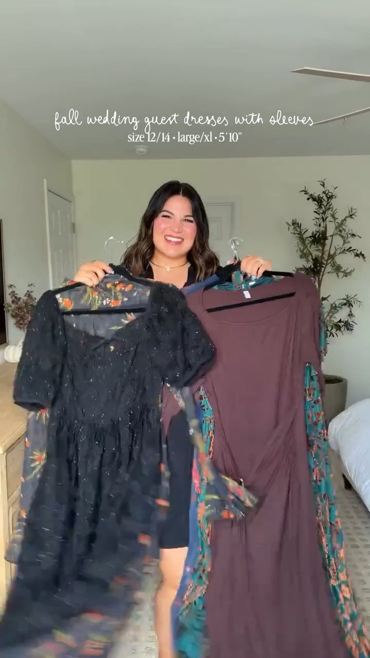 Fall wedding guest dresses with sleeves! 

Wearing a size xl in all!

#LTKWedding #LTKMidsize #LTKSeasonal