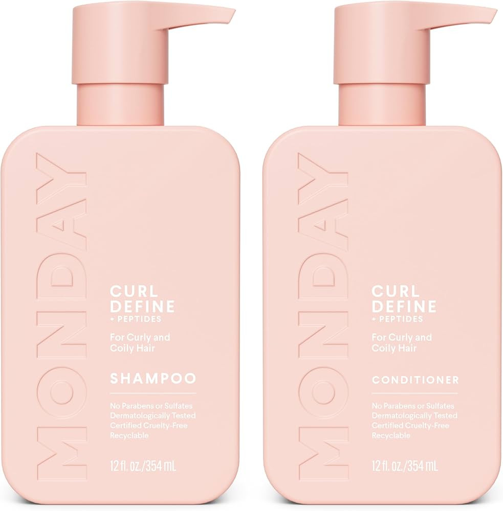 MONDAY HAIRCARE Curl Define Shampoo + Conditioner Set (2 Pack) 12oz Each, Nourishing Curls, Tames... | Amazon (US)