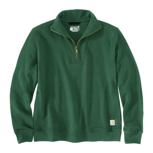 Carhartt Women's Tencel Fiber Series Relaxed Fit Half-Zip Sweatshirt, Frosted Balsam, X-Large | Amazon (US)