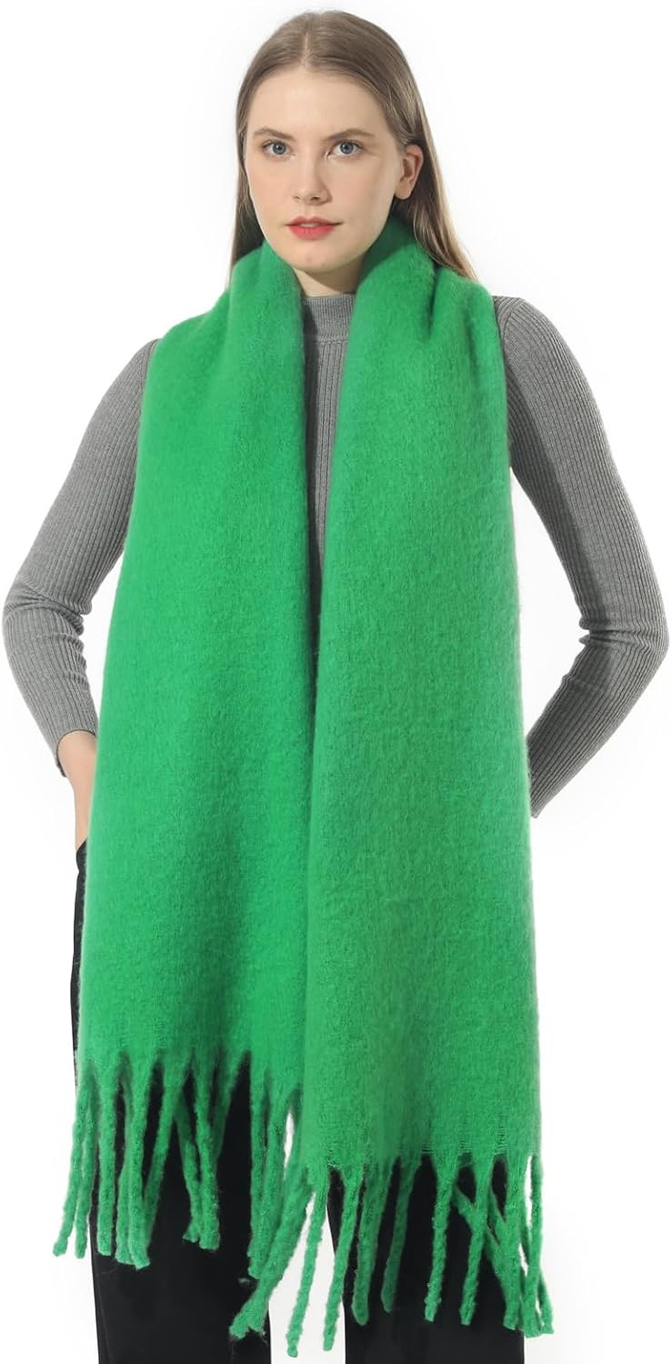 SUNDSGT Big Scarf Coloured Oversized Tassel Soft Fall Winter Thick Scarf Warm Shawl Women | Amazon (US)