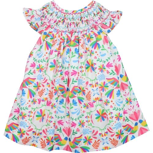 Multicolored Smocked Fiesta Dress - Shipping Early April | Cecil and Lou