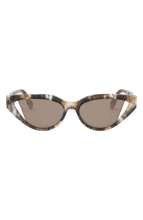 Fendi Way 54mm Cat Eye Sunglasses in Havana/Other /Brown at Nordstrom | Nordstrom