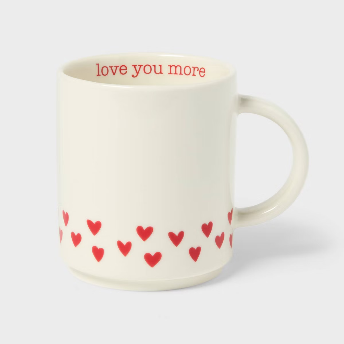 14oz Stoneware Love You More Hearts Stacking Mug White - Spritz™ | Target
