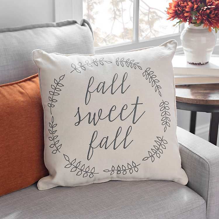 Fall Sweet Fall Striped Wreath Pillow | Kirkland's Home