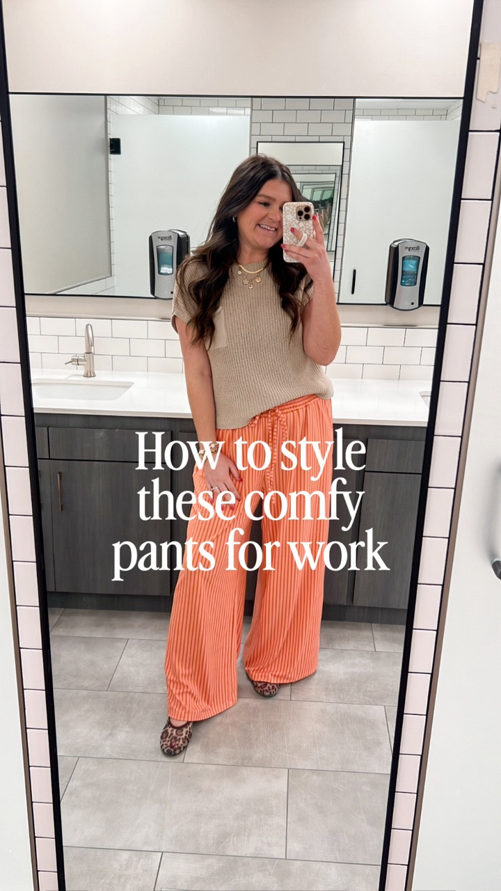 Obsessed with these soft comfy pants and the are so easy to elevate for work. Size up atleast one size. I’m wearing an XL but my true size is a medium 

Office outfits / work outfits / comfy work outfits / comfy office outfits / comfy pants / drawstring waist /  pants for work / work pants / work friendly / post Partum friendly / realistic mom outfit / easy mom outfit / comfy but elevated / comfy but cute / post Partum pants / post Partum outfit / mom friendly / mom outfit / mom pants / style tips / comfy outfits / comfy mom outfit / casual outfit / business casual outfit / summer outfits

#LTKootd #LTKmomlife #LTKWorkwear