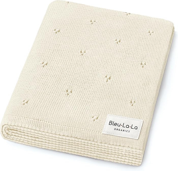 100% Luxury Organic Cotton Pointelle Knit Baby Blanket – Refined Lightweight Heirloom Nursery E... | Amazon (US)
