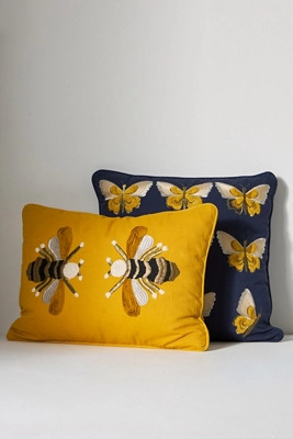 Mirabelle Cotton Embroidered Pillow | Anthropologie (US)