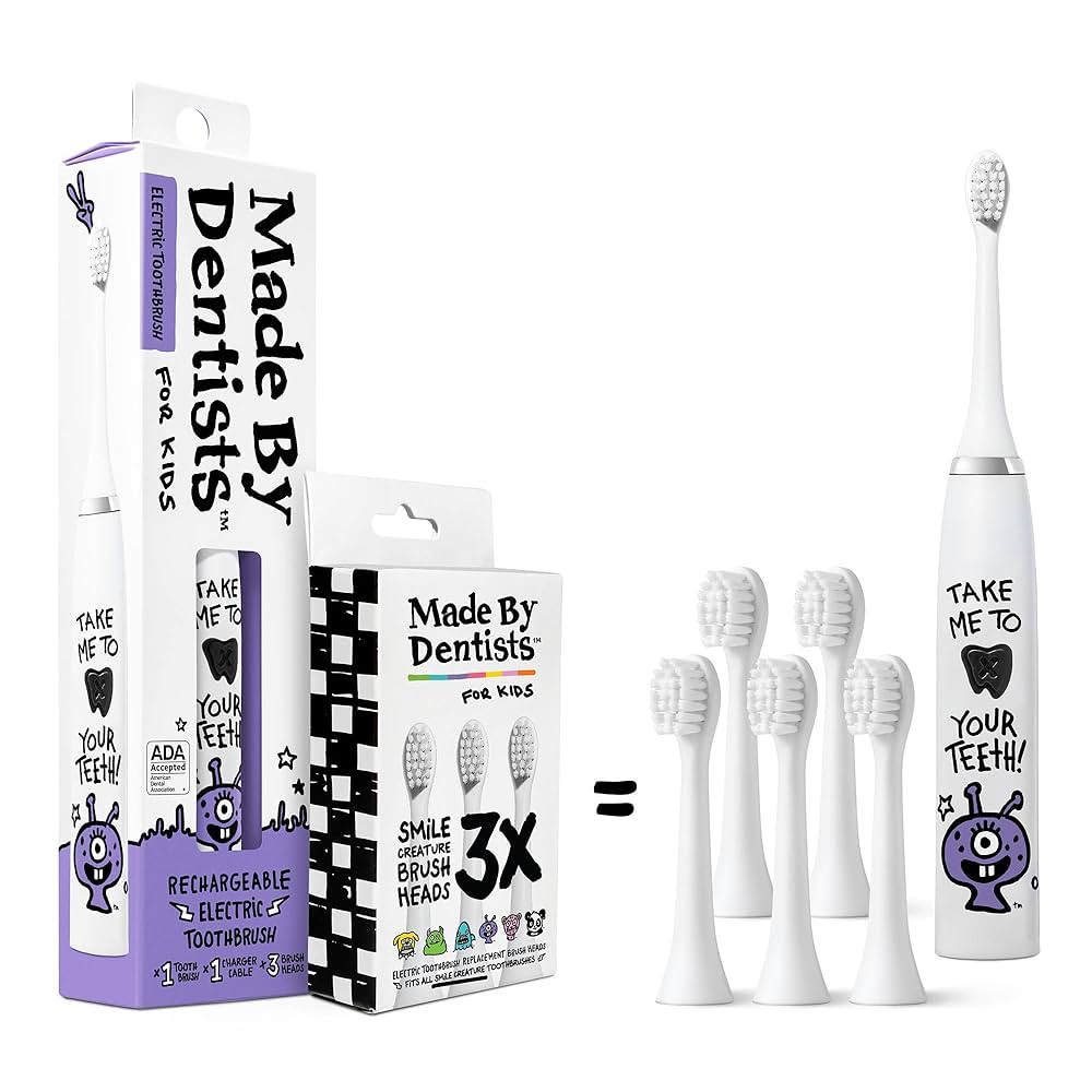 Kids Electric Toothbrush - Rechargeable Vibrating Toothbrush with Timer Includes 6 Replacement He... | Amazon (US)