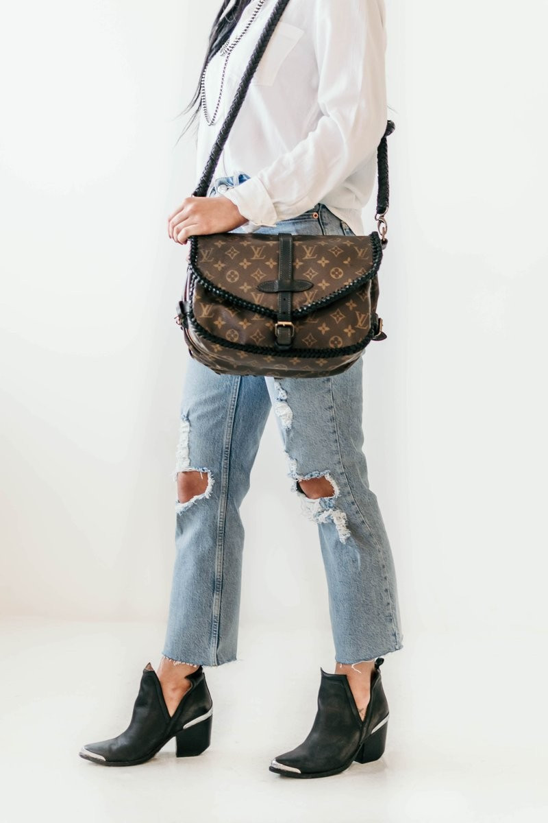 The Satchel Black Fringeless | Vintage Boho