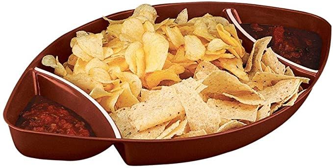 Plastic Football Serving Dishes for Parties - Snack Tray includes 2 dip sections - Sports Party S... | Amazon (US)