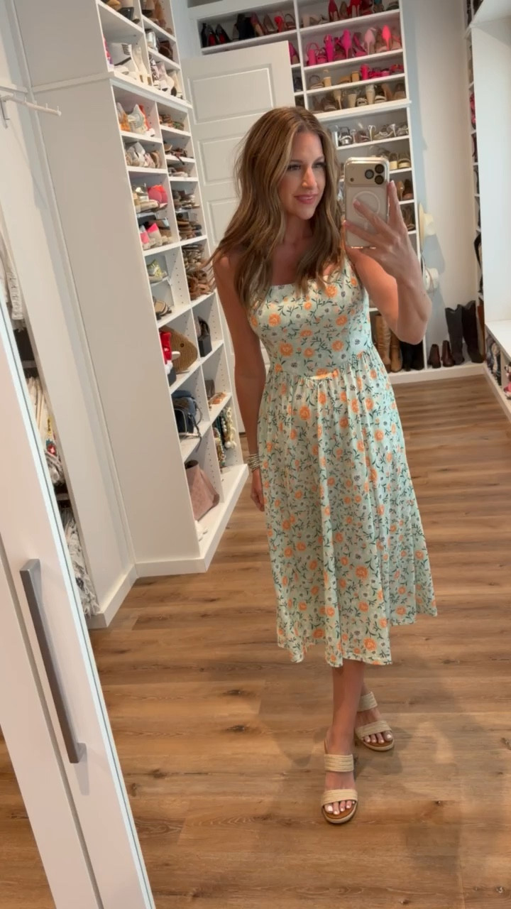 In a small dress, wedges and accessories-fits tts.

#LTKootd #LTKSeasonal #LTKgrwm