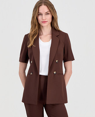 Women's Open-Front Short-Sleeve Blazer, Regular & Petite | Macy's