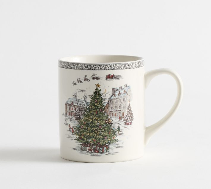 Vintage Christmas Stoneware Mug | Pottery Barn (US)