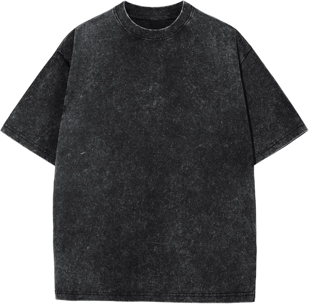Men's Oversized Cotton T-Shirts Loose Fit Vintage Washed Tee Unisex Short Sleeve Casual Shirts To... | Amazon (US)