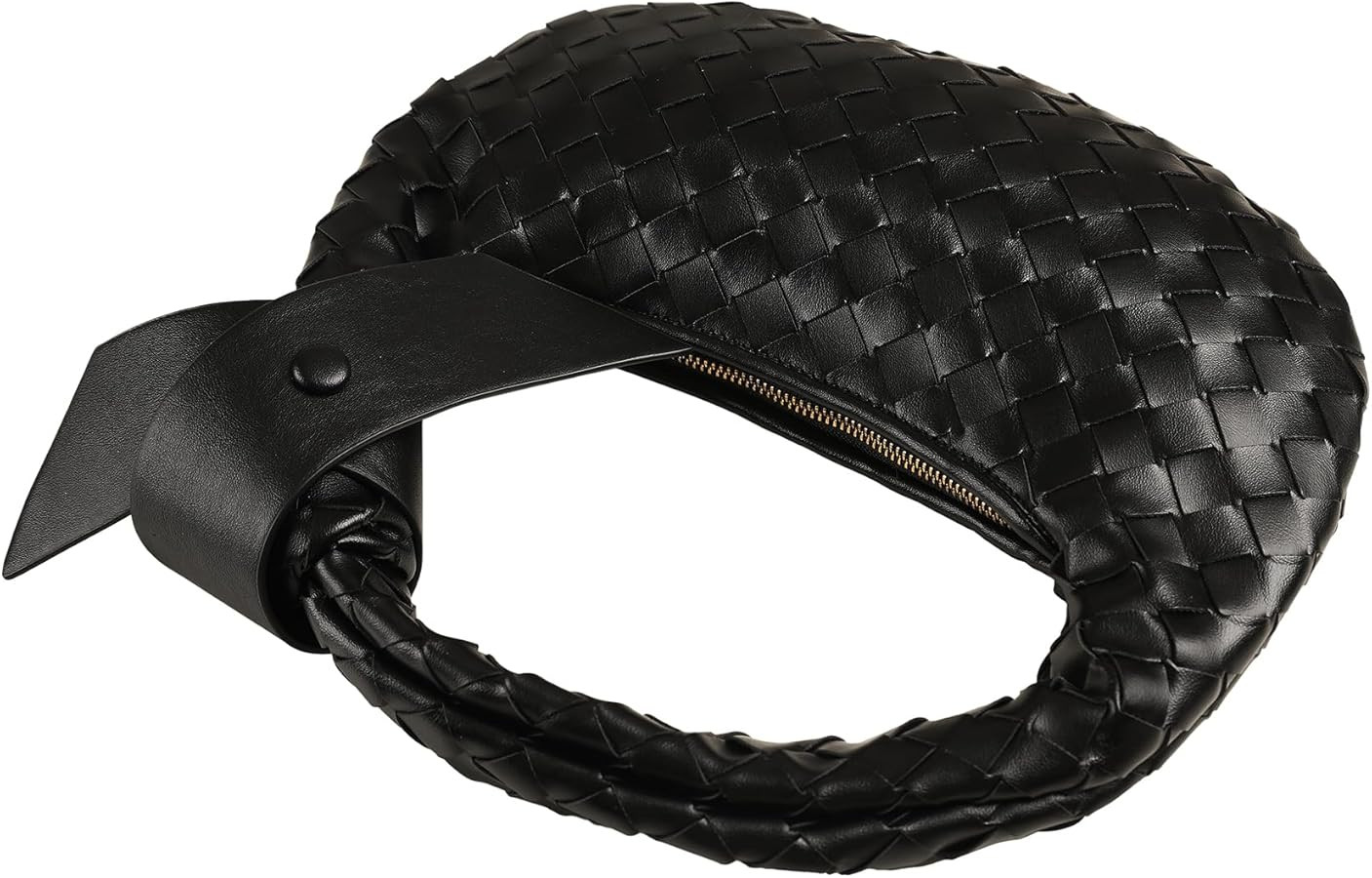 Leather Woven Knot Clutch Dumpling Hobo Top Handle Bag | Amazon (US)