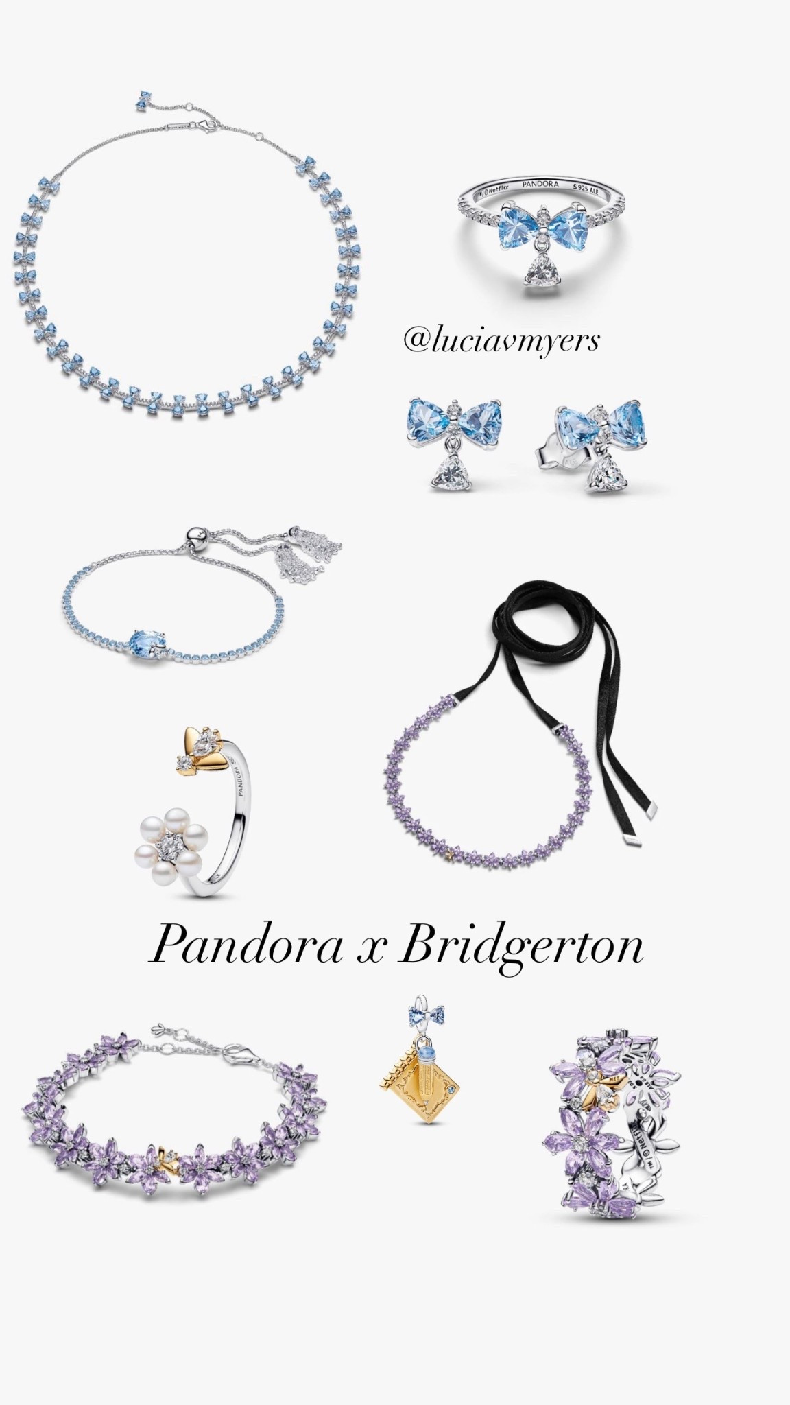 Pandora x Bridgerton collaboration!! These pieces are so beautiful, perfect for a Valentine’s Day gift, birthday gift, Mother’s Day gift, or just because! Beautiful blue bow ring and necklace, purple floral bracelet, featuring the famous bee. This is an amazing collab for the true Bridgerton fan. Expected to sell out soon!! These would also be great for a bride to wear something blue 😉 or a wedding guest!

#bridgerton #pandora #regency #regencyera #ring #necklace #silver #gold #blue #purple #jewelry #valentinesday #valentinesdaygift #giftguide #giftforher #chokernecklace #charm #bracelet #charmbracelet #trend #trending #birthday #birthdaygift #mothersdaygift #wedding #weddingjewelry #weddingguest

#LTKgrwm #LTKWedding #LTKootd