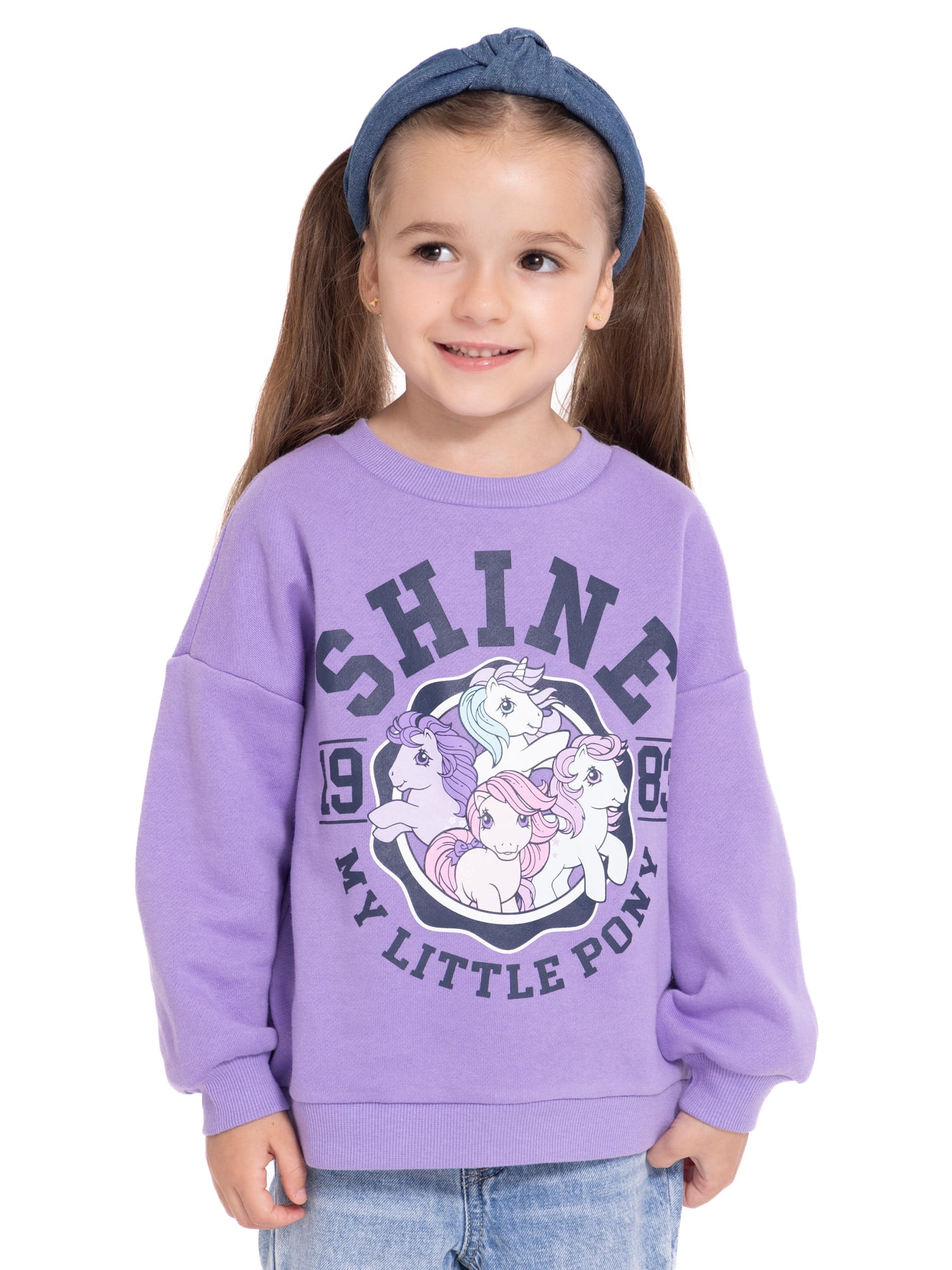 My Little Pony Toddler Girls Graphic Crewneck Sweatshirt with Long Sleeves, Sizes 12M-5T | Walmart (US)