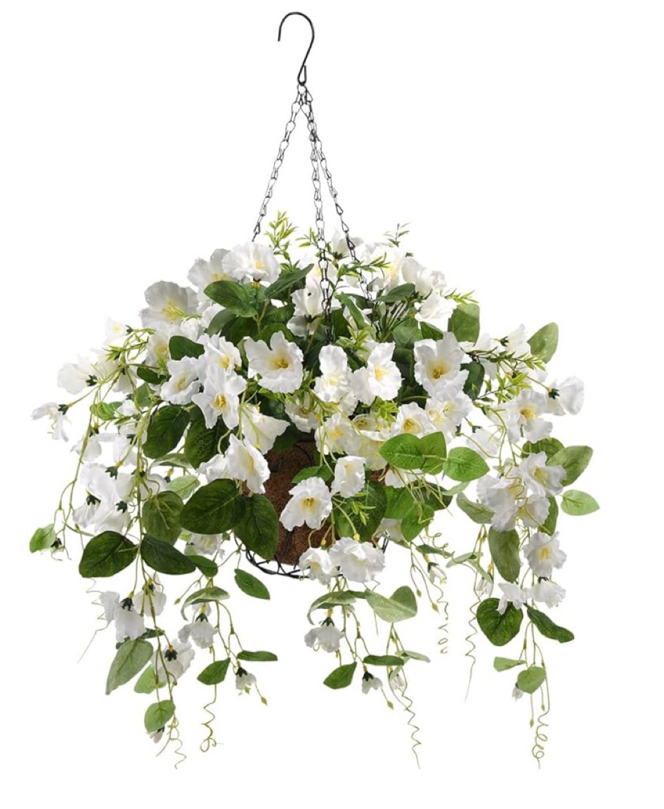 Faux hanging baskets white on sale on Prime 

#LTKSeasonal #LTKhome