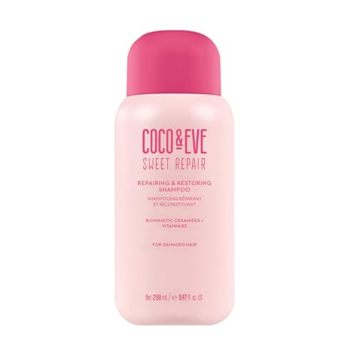 Coco & Eve Repairing & Restoring Shampoo for Damaged, Color Treated Hair - With Biomimetic Ceramides, Vitamin B5 to Repair Breakage, Split Ends, Strengthen and Hydrate. For All Hair Types (9.47 Fl Oz) | Amazon (US)