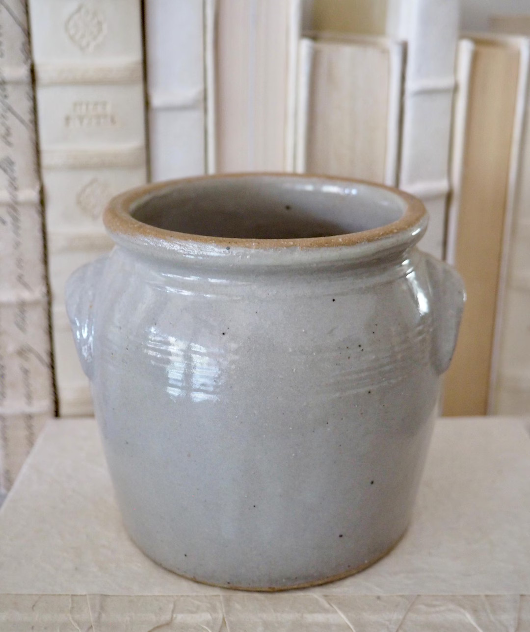 Small Vintage French Glazed Confit Pot | Rustic Stoneware Crock | Antique French Country Pottery ... | Etsy (US)