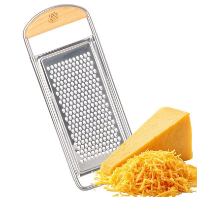 Kings County Tools Handheld Cheese Grate - Stainless Steel Flat Grater with Cherrywood Handle - Fine Shredder for Hard Cheese, Spices & Zesting | Target