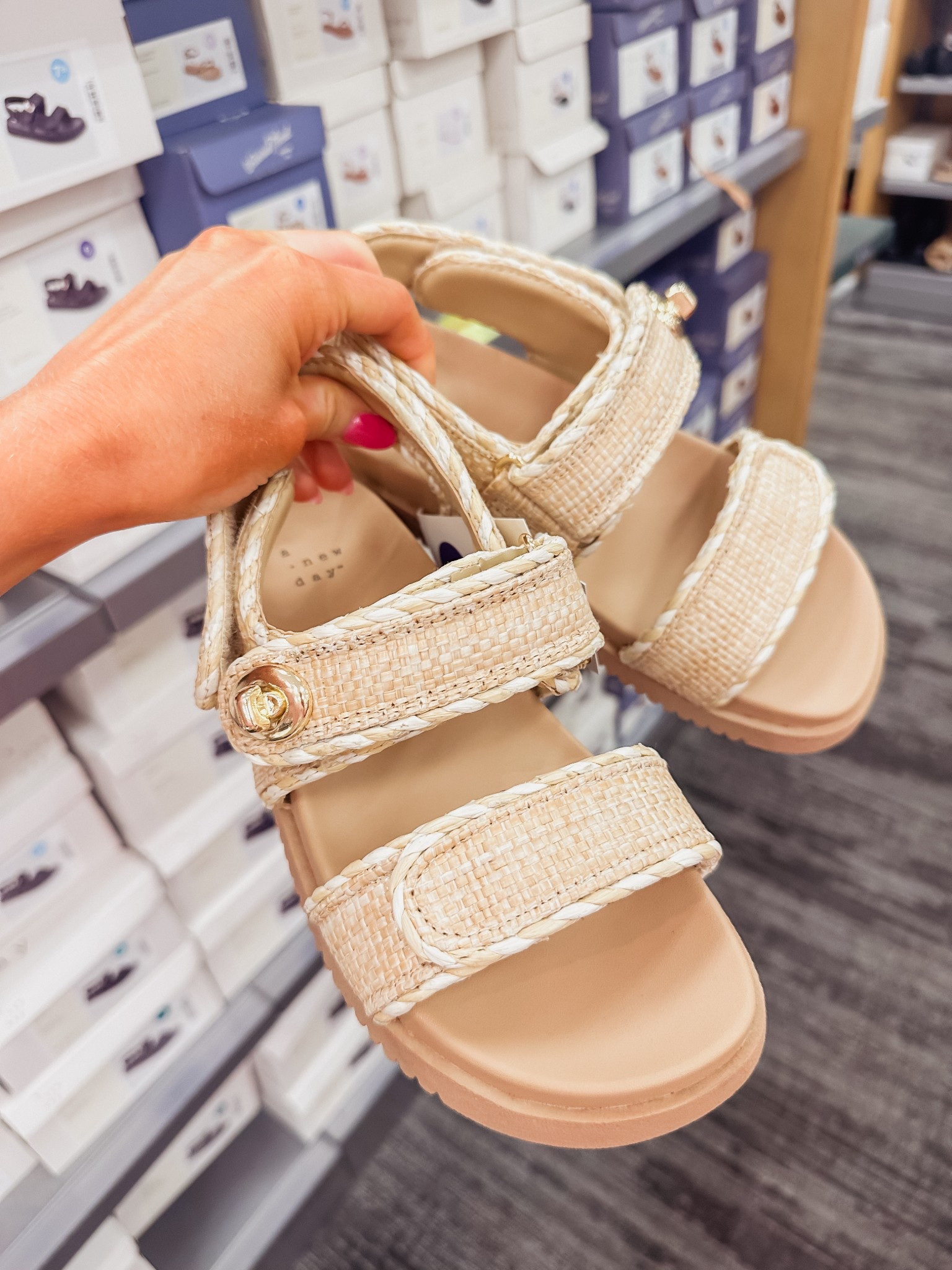 Tan strap slides. Target sandals on sale. Neutral summer sandals 