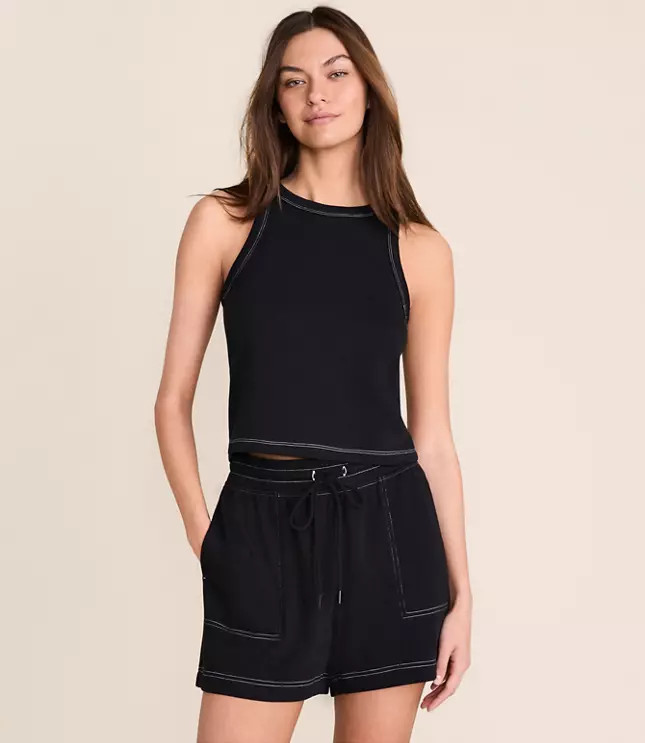 Lou & Grey Terrysoft Contrast Stitch Tank Top | LOFT