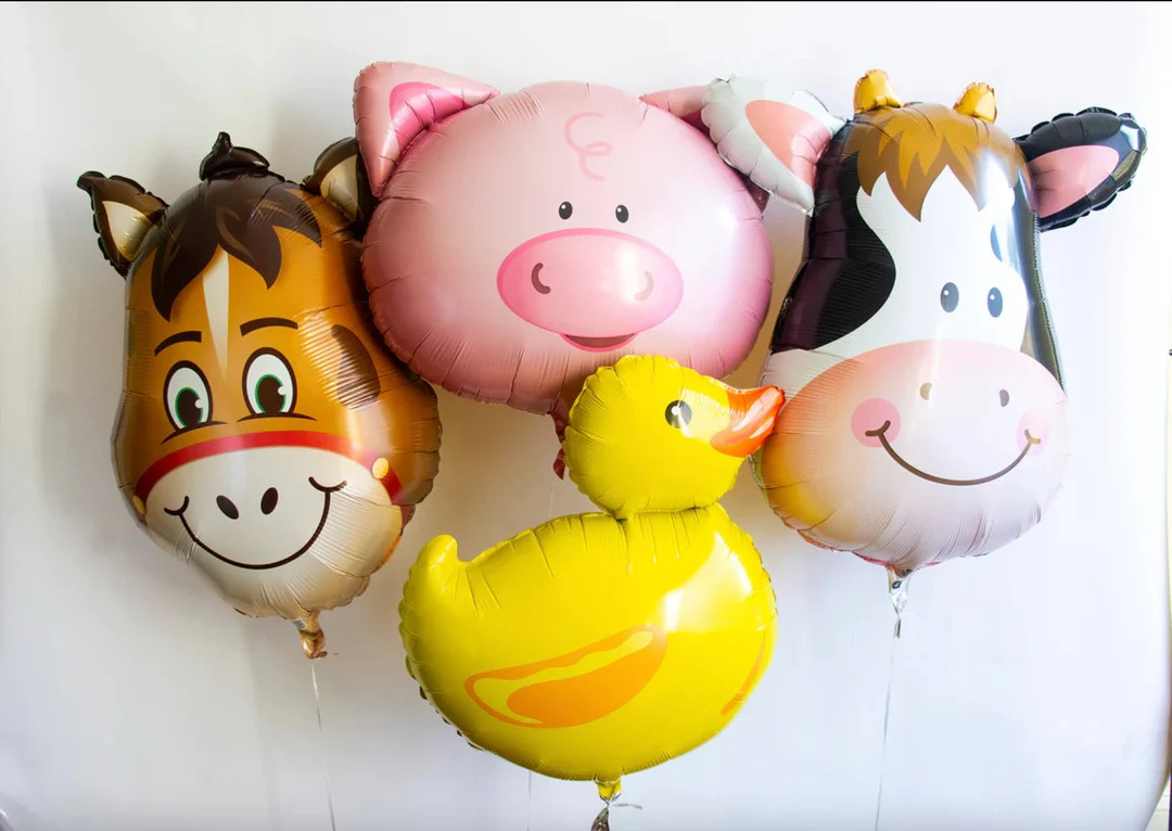 Farm Party Decorations, Farm Animals Balloon Set, Cow Balloon, Pig Balloon, Horse Balloon, Duck B... | Etsy (US)
