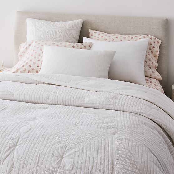 Reverse Applique Quilt, Full/Queen, White | West Elm (US)