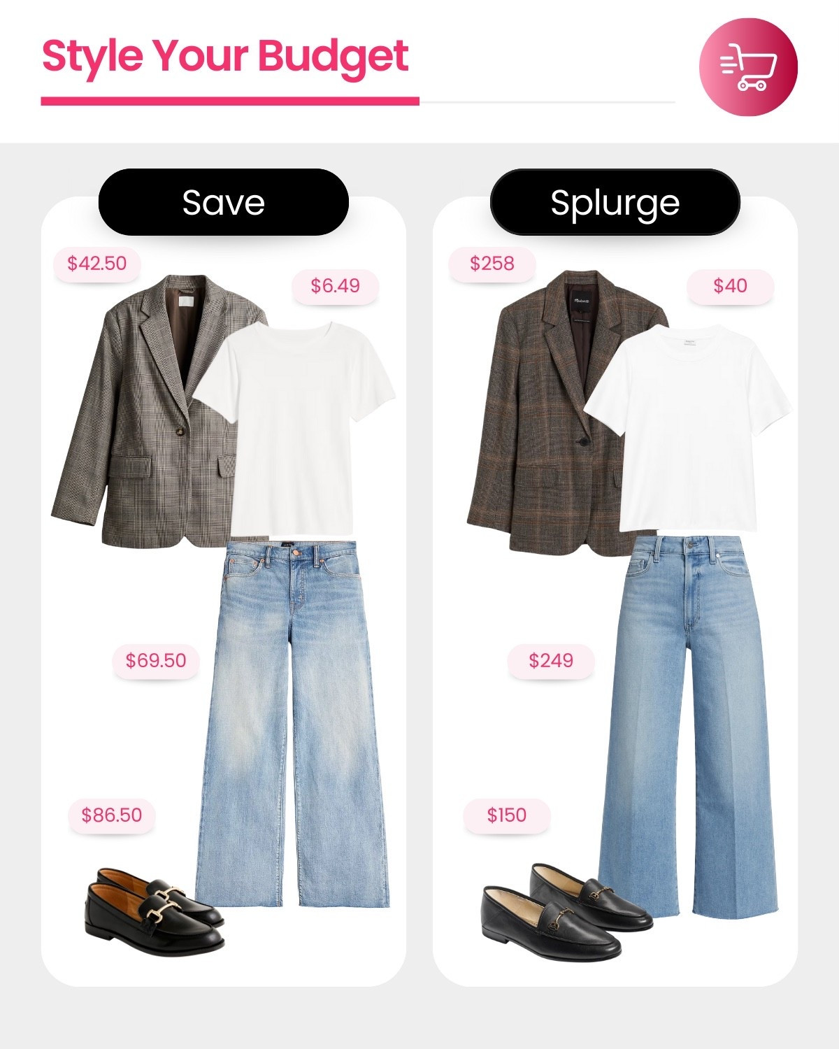 Your style, your choice. 💕 Save or splurge—it all works with our outfit formulas! 

🛍️ Shop our full clothing directory right in the app 

#LTKStyleTip #LTKOver40 #LTKFindsUnder50