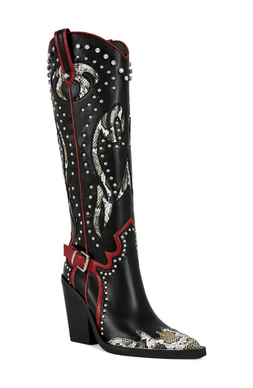 AZALEA WANG Hyperion Western Boot in Black at Nordstrom, Size 11 | Nordstrom