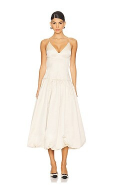 LPA Kaia Midi Dress in Beige from Revolve.com | Revolve Clothing (Global)