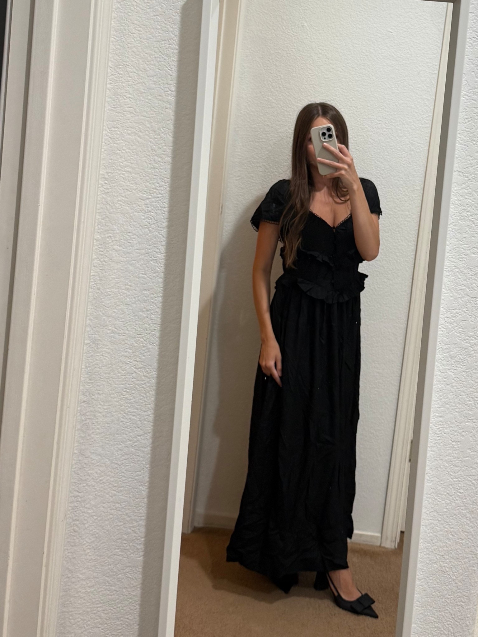 in love with this dress it has beautiful details including the buttons, ruffles, and little sleeve designs 🤍
#musthave #black #blackdress #church #ootd #dress #style #fashion #look #clothing #asos #zara #ltk #ltkfind #finds #need #musthave #trend #shop #shopping #midi #mididress #dress #buy #need #musthave #purchase #buythedress #shoppingspree #tiktok #ootd #trending #fyp #foryoupage #foreveryone #forthegirls #yesplease #heels #zaraheels #blockheels

#LTKWedding #LTKStyleTip #LTKSaleAlert